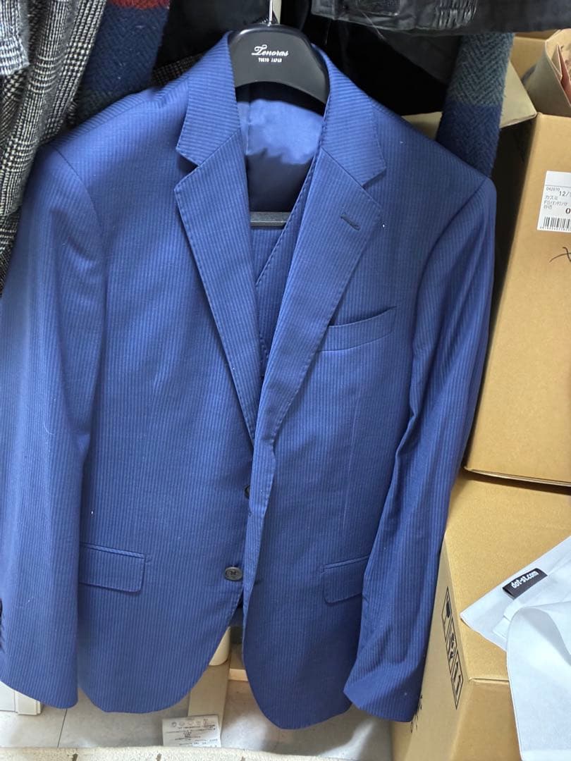 TENORAS ティノラス スリーピーススーツ ブルーM お洒落 裏地赤ライン