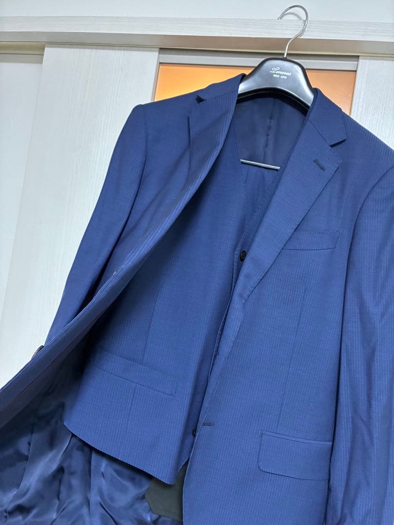 TENORAS ティノラス スリーピーススーツ ブルーM お洒落 裏地赤ライン