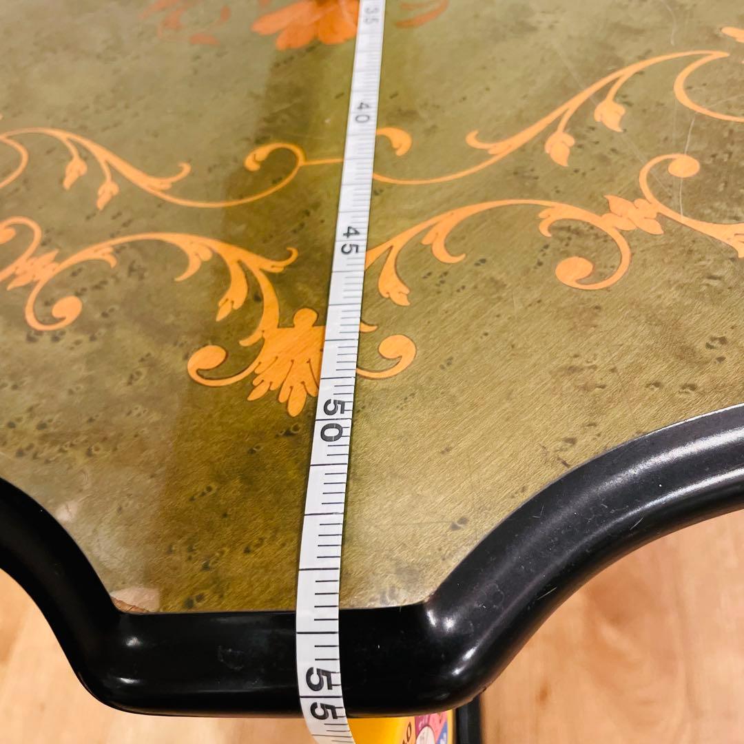 イタリア製 象嵌サイドテーブル コーヒーテーブル グリーン アンティーク