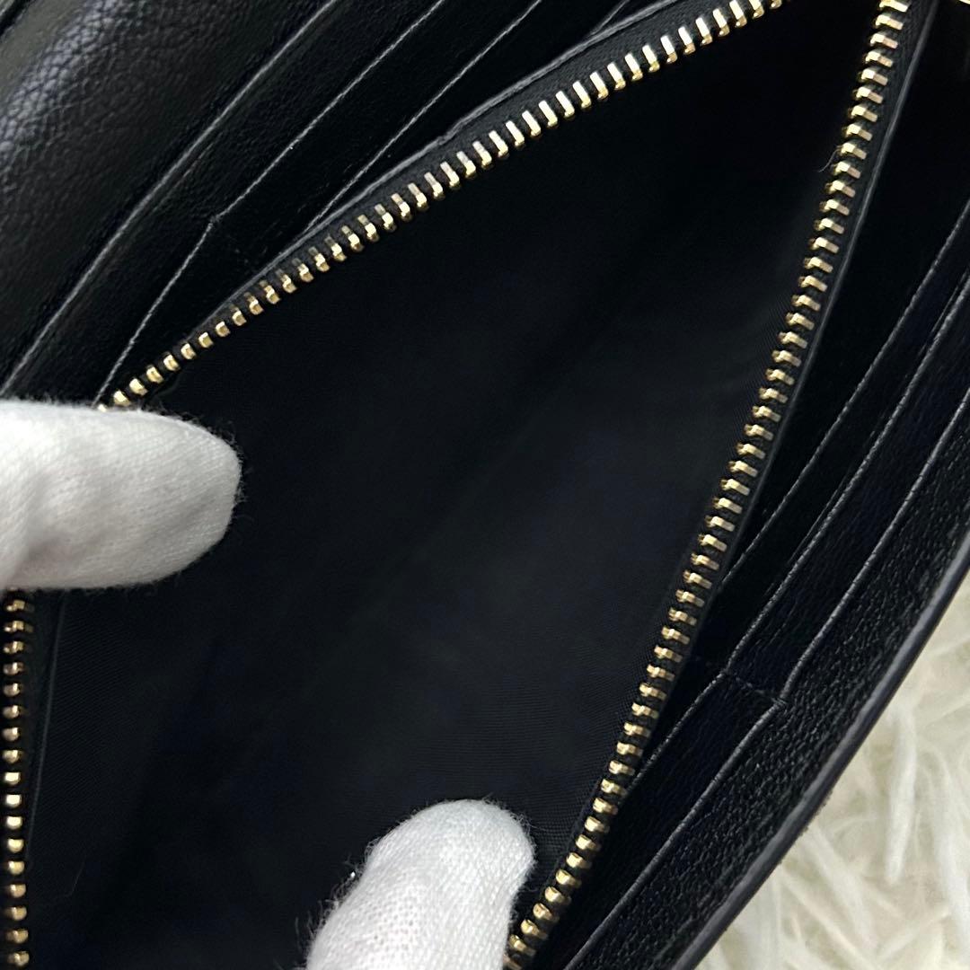 【極美品】MIUMIU ミュウミュウ リボン 長財布 レザー ブラック