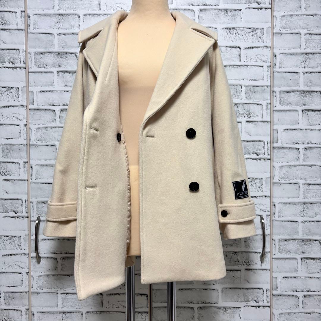 N. Natural Beauty Basic ウールパイルダブルミディコート