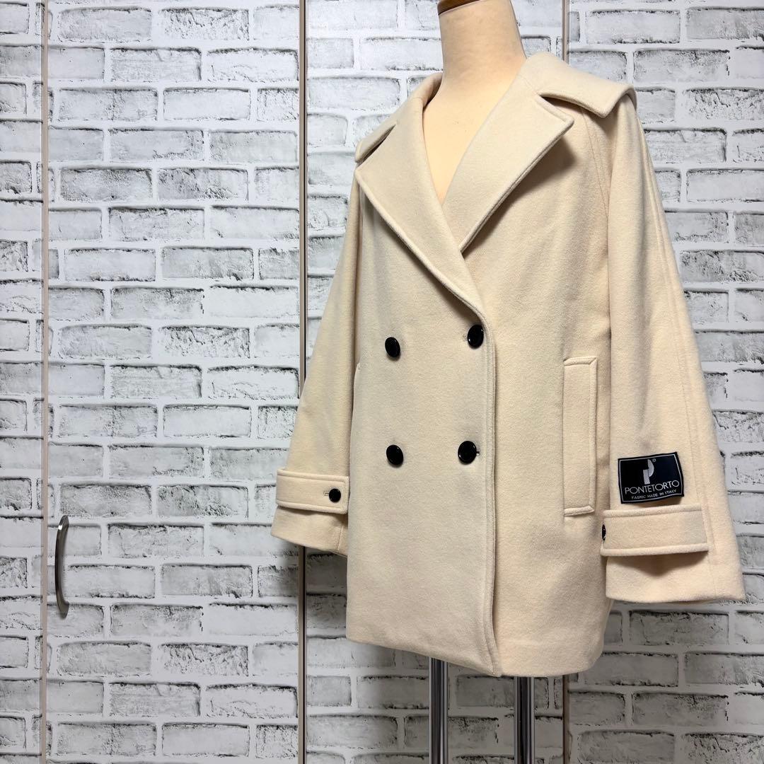 N. Natural Beauty Basic ウールパイルダブルミディコート