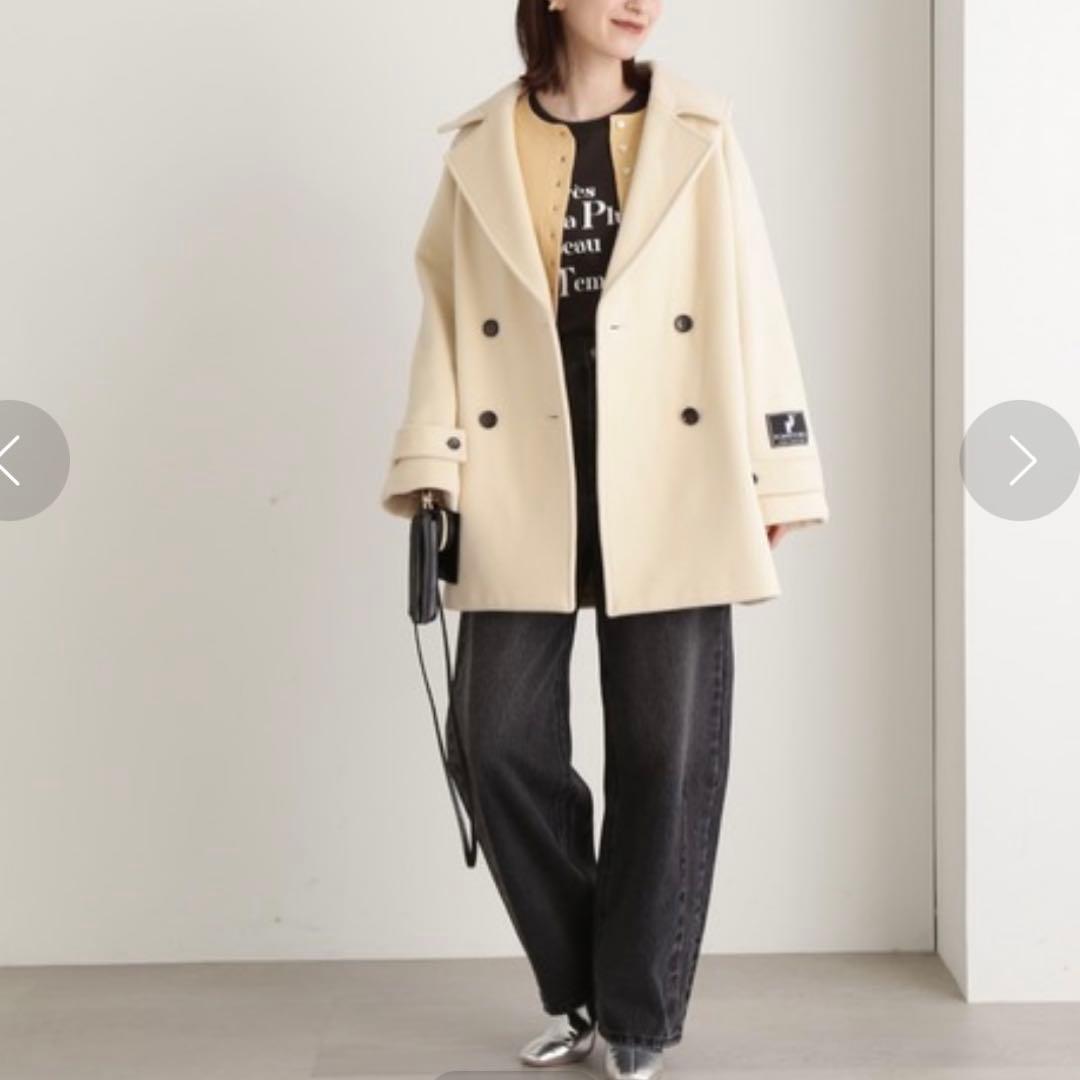 N. Natural Beauty Basic ウールパイルダブルミディコート