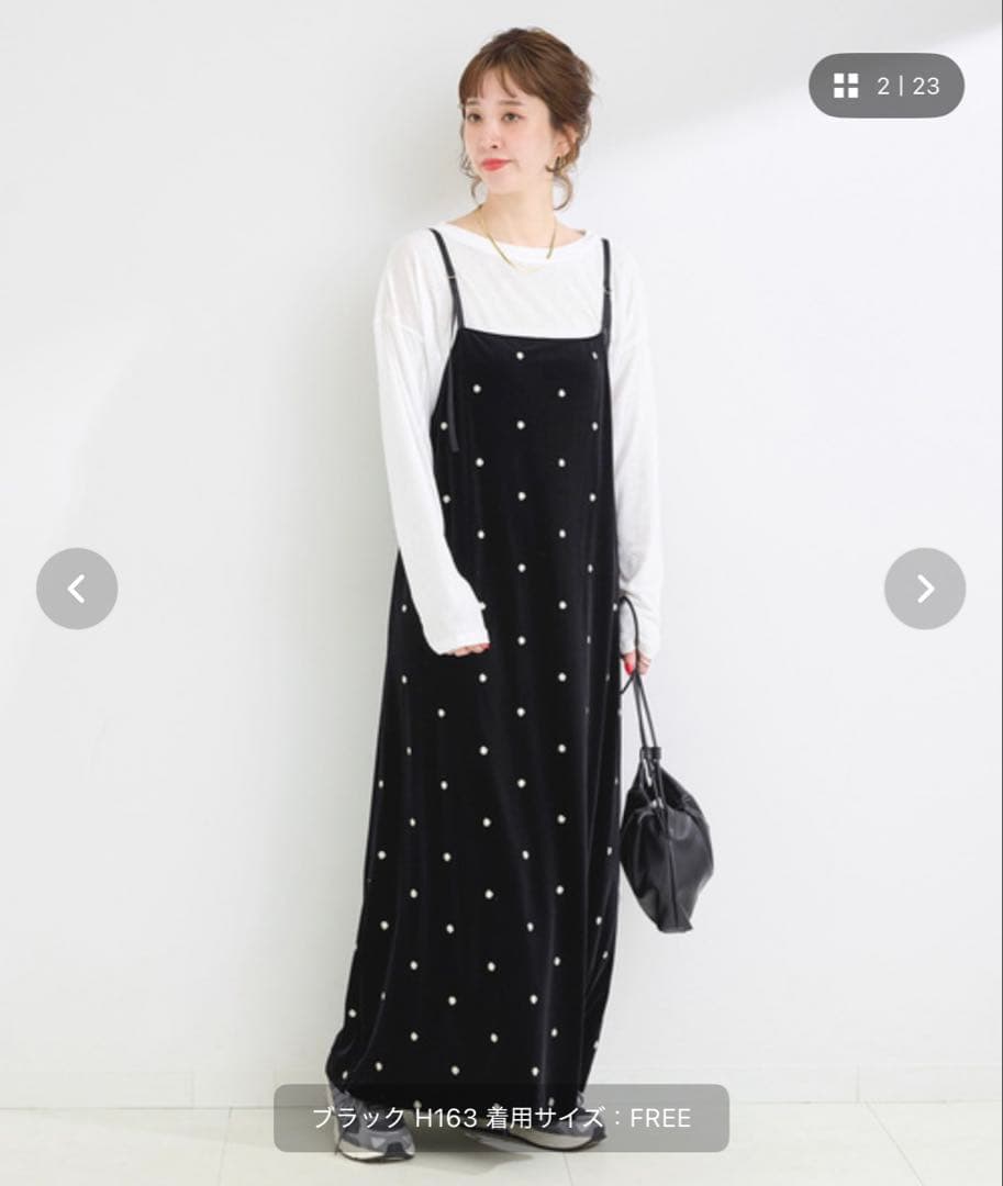 【新品タグ付】B.C STOCK 完売ベロアフラワー刺繍ワンピース　ブラック