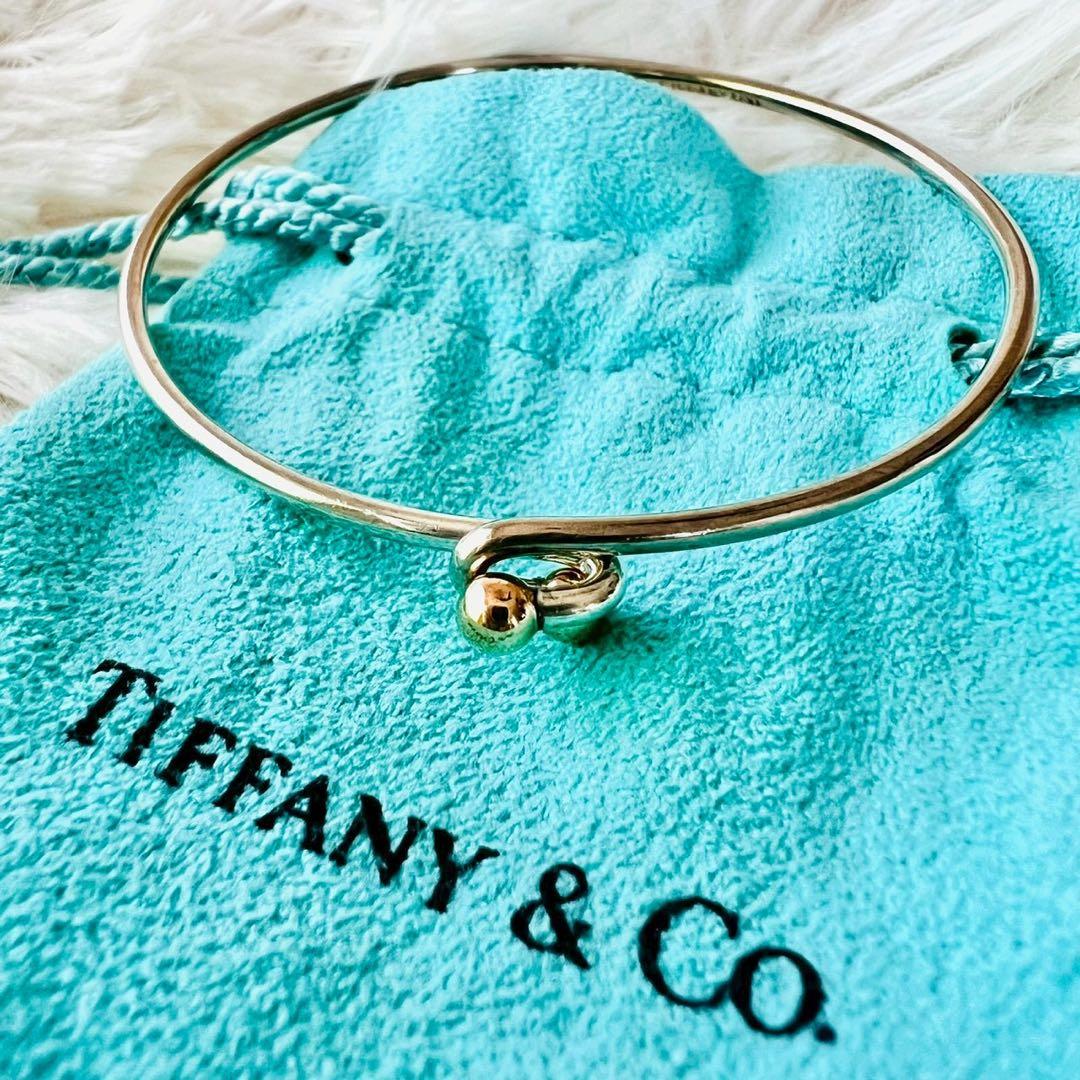 極美品✨TIFFANY　ティファニー　バングル　ラブノット　フック＆アイ　コンビ