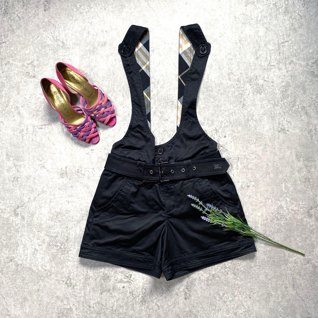 バーバリーブルーレーベル　サロペット　ショートパンツ　ノバ　ギガチェック