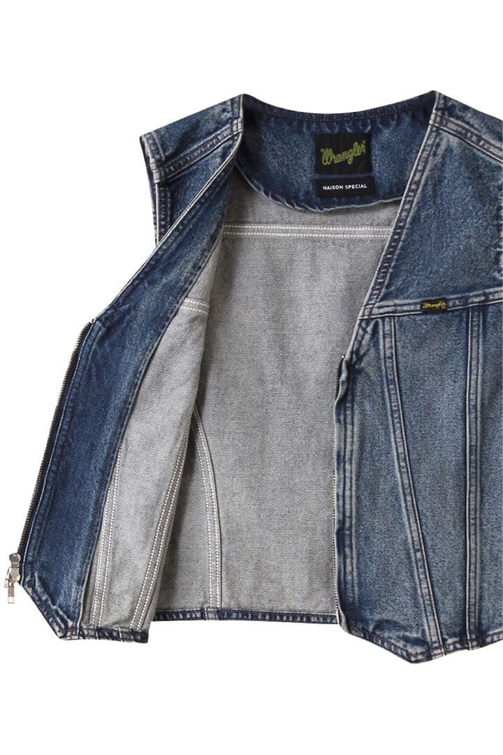ラングラー×メゾンスペシャル コラボレーションマッドデニムベスト