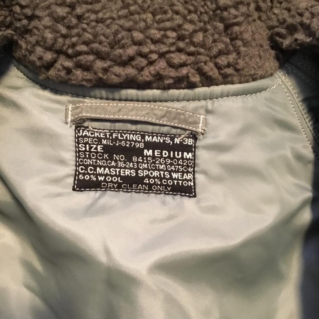 レア　フェローズ　C.C.MASTERS 米軍 N-3B フライトジャケット