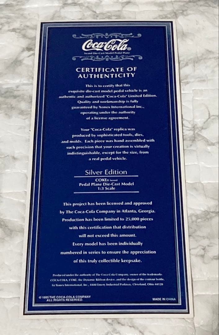 【希少 限定モデル】Coca Cola ペダルエアプレーン シルバー メタル製