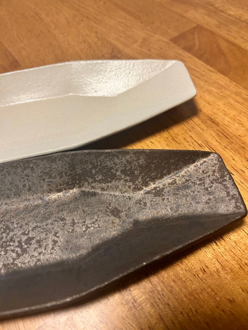 安福由美子 八角長皿 黒1枚・白1枚 菊鉢 黒1枚 フリル小皿 白1枚 計4枚