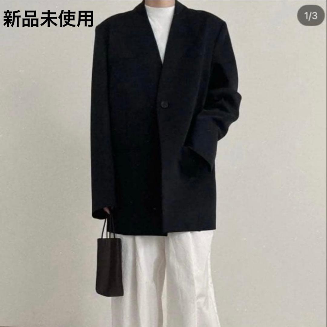 ♡新品未使用♡digne collarless jacket Black