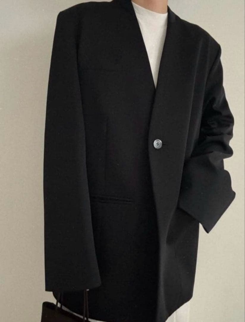 ♡新品未使用♡digne collarless jacket Black