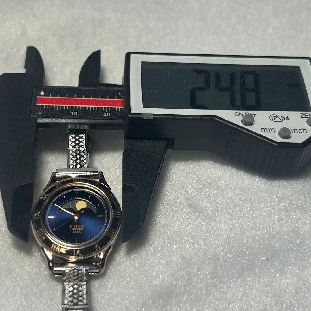 SEIKO ALBA ムーンフェイズ　新品電池　新品ベルト　稼動品