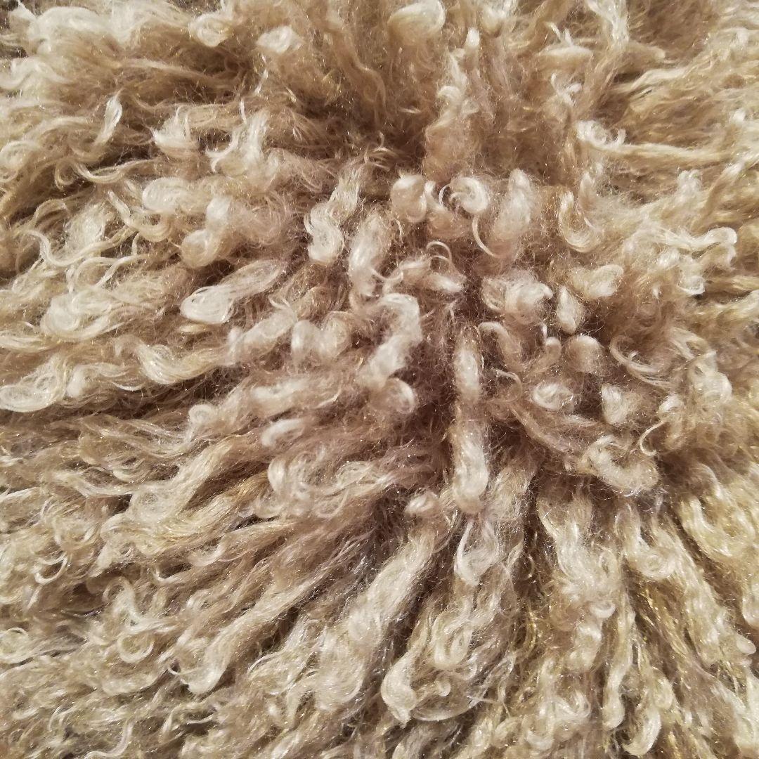 ◇美品　ドイツ製　Carma　クッション　ペア　シープ調　ブラウン