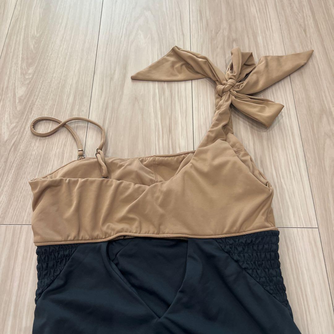 Alexia Stam ワンピース水着 M ベージュ・ブラック