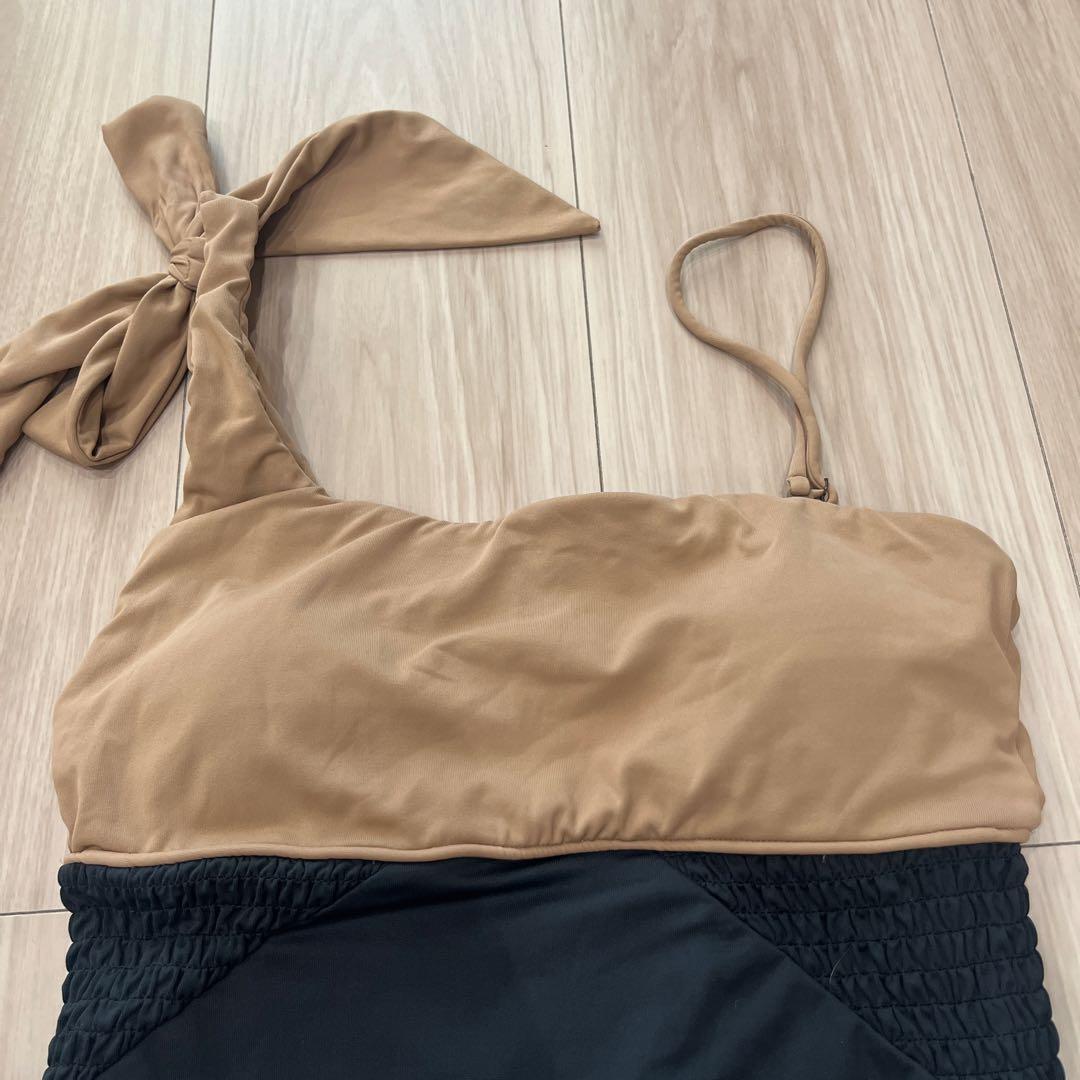 Alexia Stam ワンピース水着 M ベージュ・ブラック