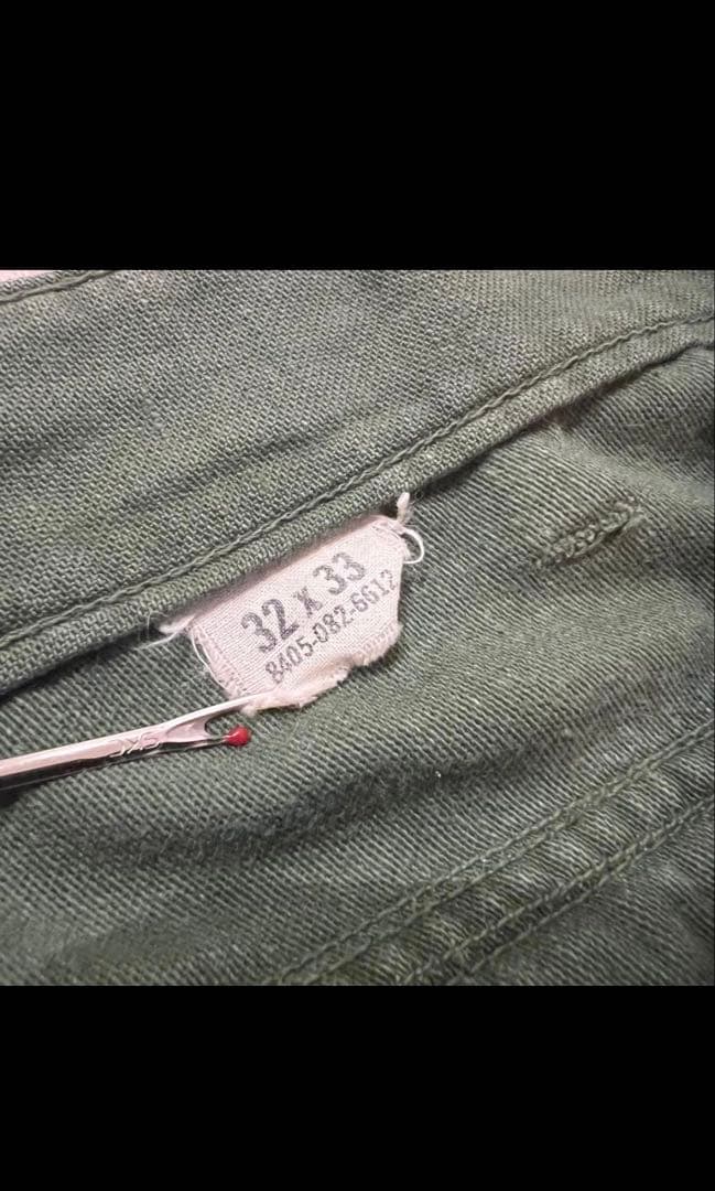 希少70's 米軍実物 OG-107ファティーグ ベイカーパンツ　コットンサテン