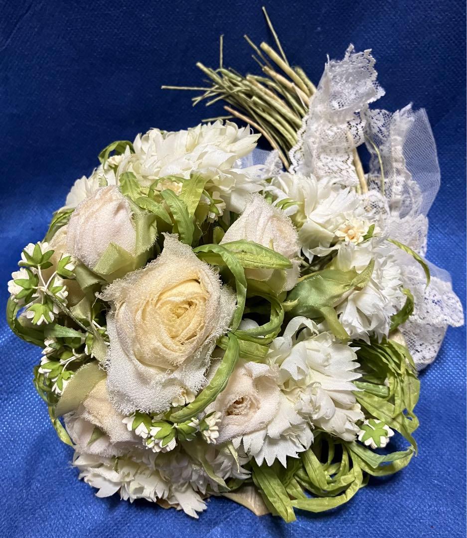 布花　染め花　アートフラワー　アンティーク風　 花たばブーケ2点セットおまとめ