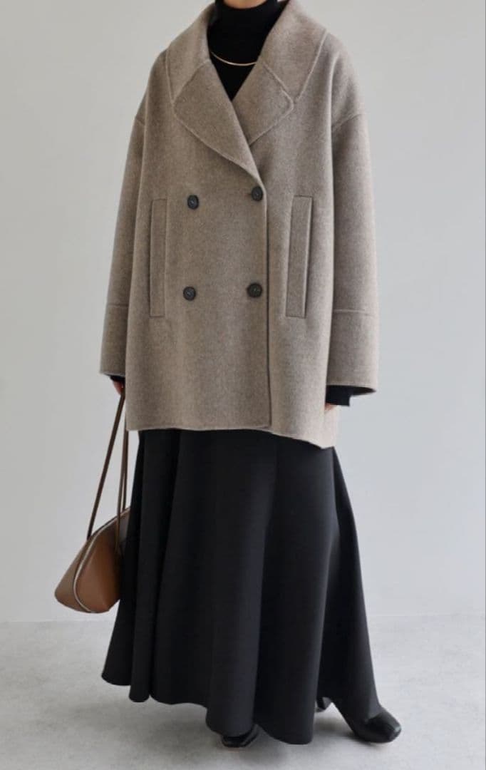 新品 evernavy エバーネイビー リバー ピーコート ウール べージュ