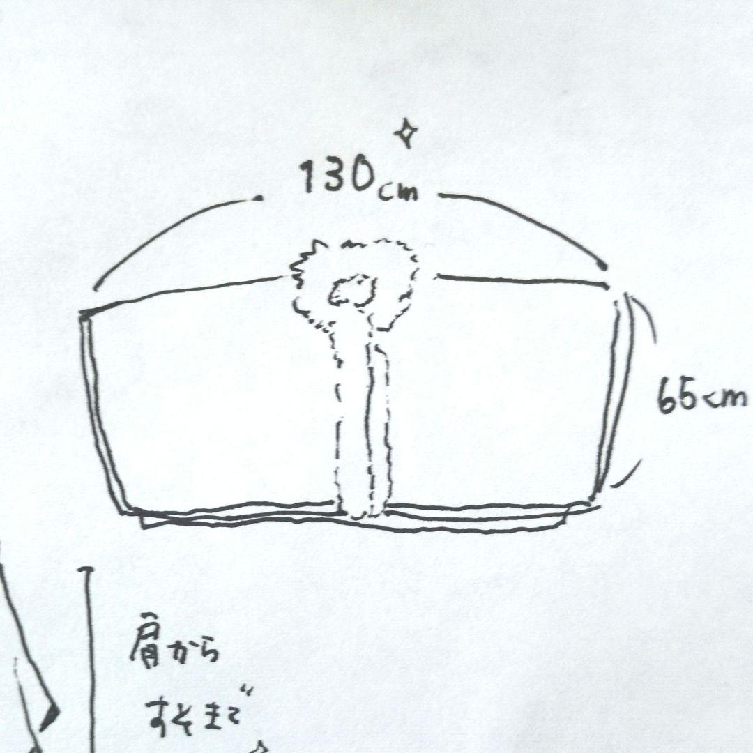 極太フォックスファー カシミヤ100% ポンチョコート　ベージュ 大判