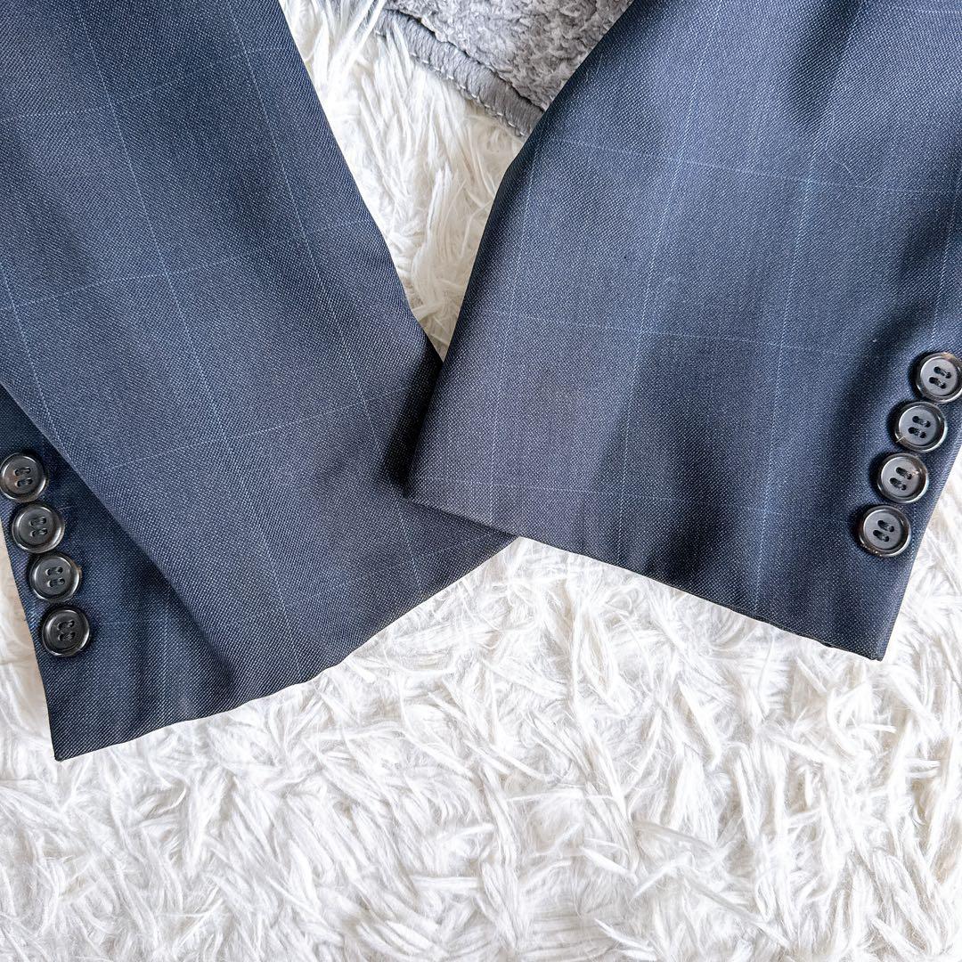 当時物　オールド　ディオール セットアップ　スーツ　チェック柄　ネイビー　2B