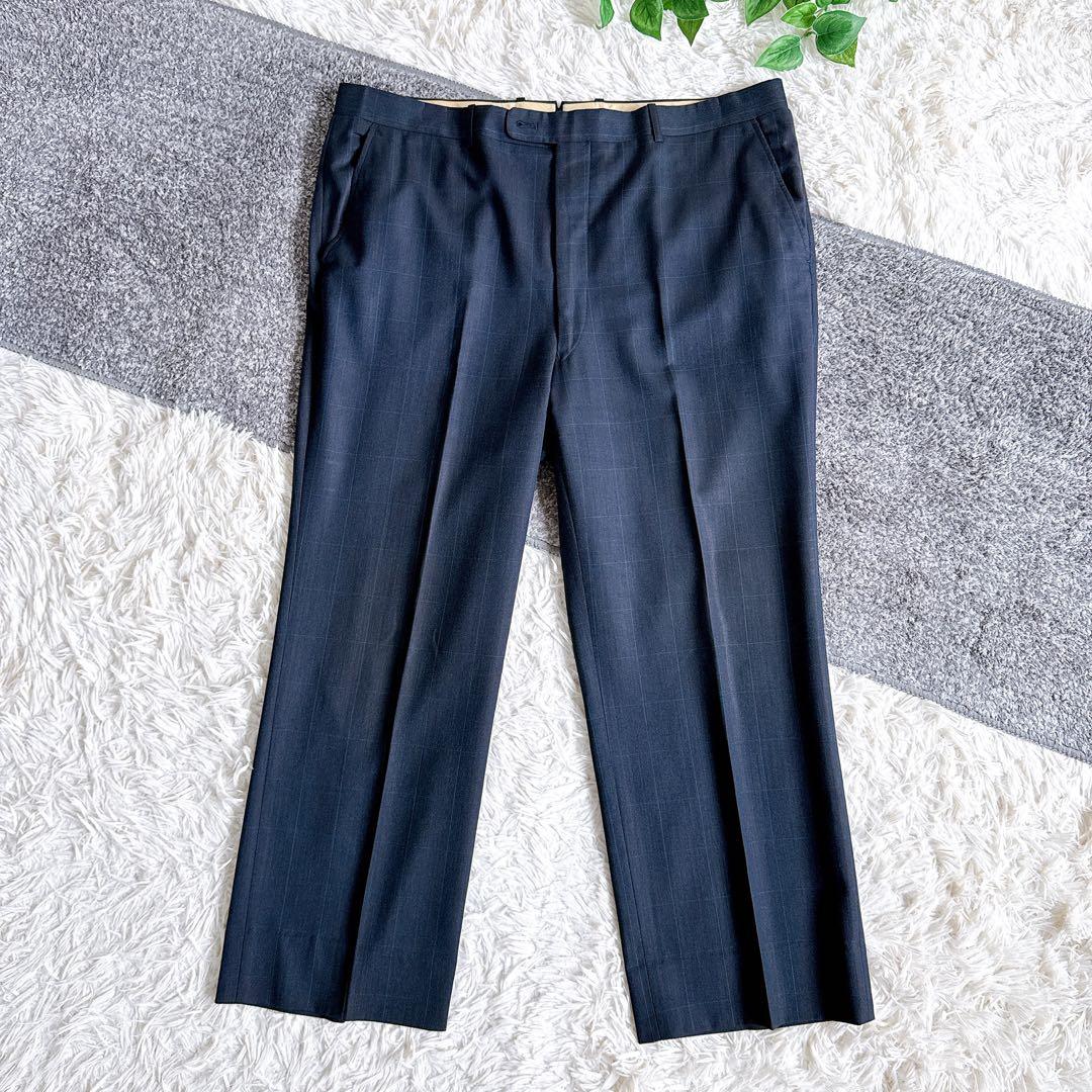 当時物　オールド　ディオール セットアップ　スーツ　チェック柄　ネイビー　2B