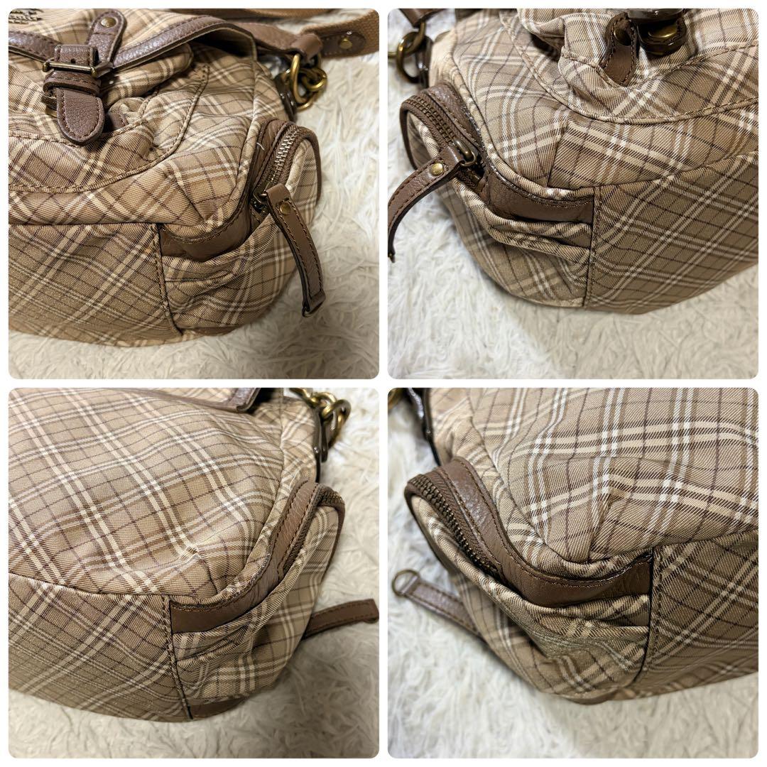 極美品/希少■バーバリーブルーレーベル　ショルダーバッグ　ノバチェック　ロゴ金具