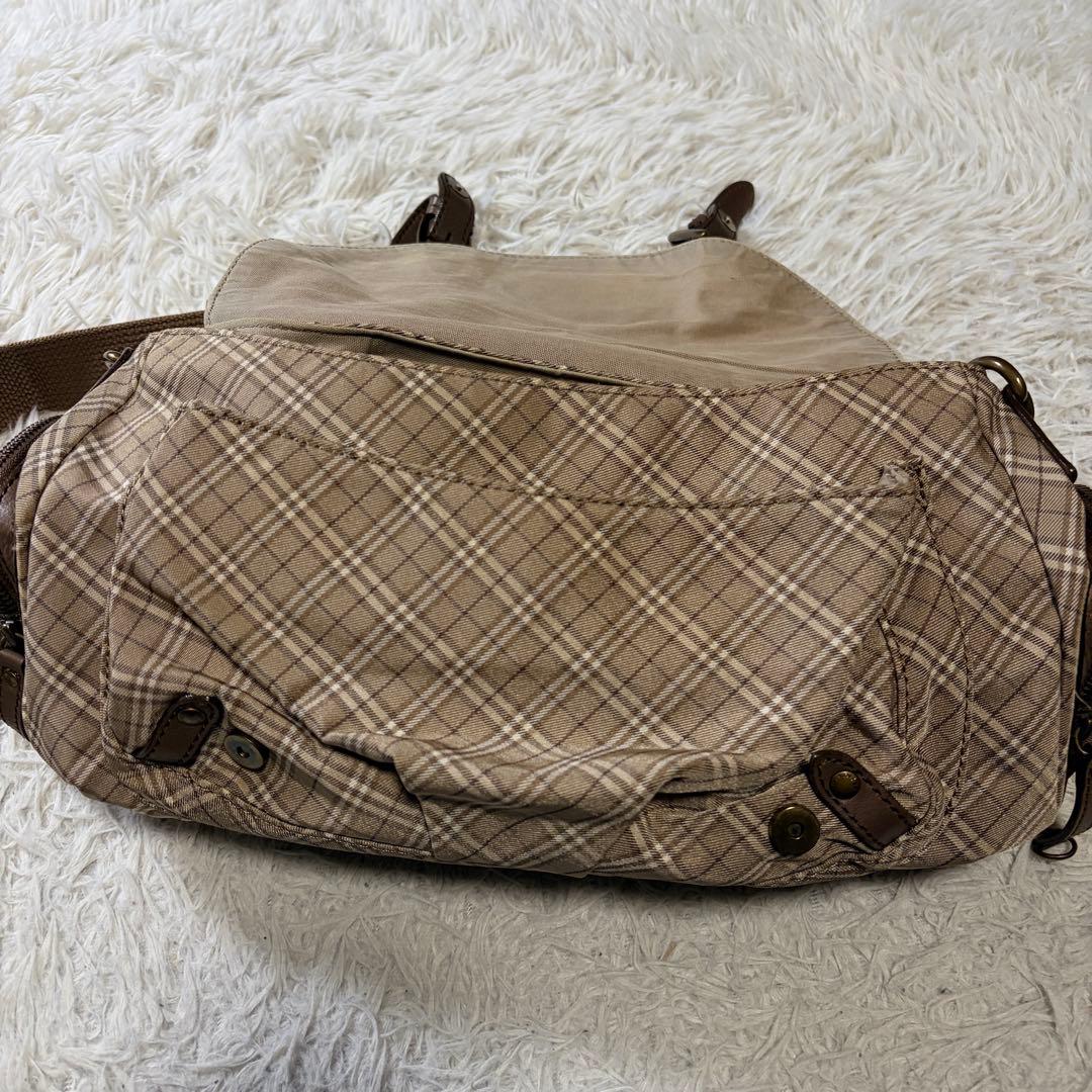 極美品/希少■バーバリーブルーレーベル　ショルダーバッグ　ノバチェック　ロゴ金具