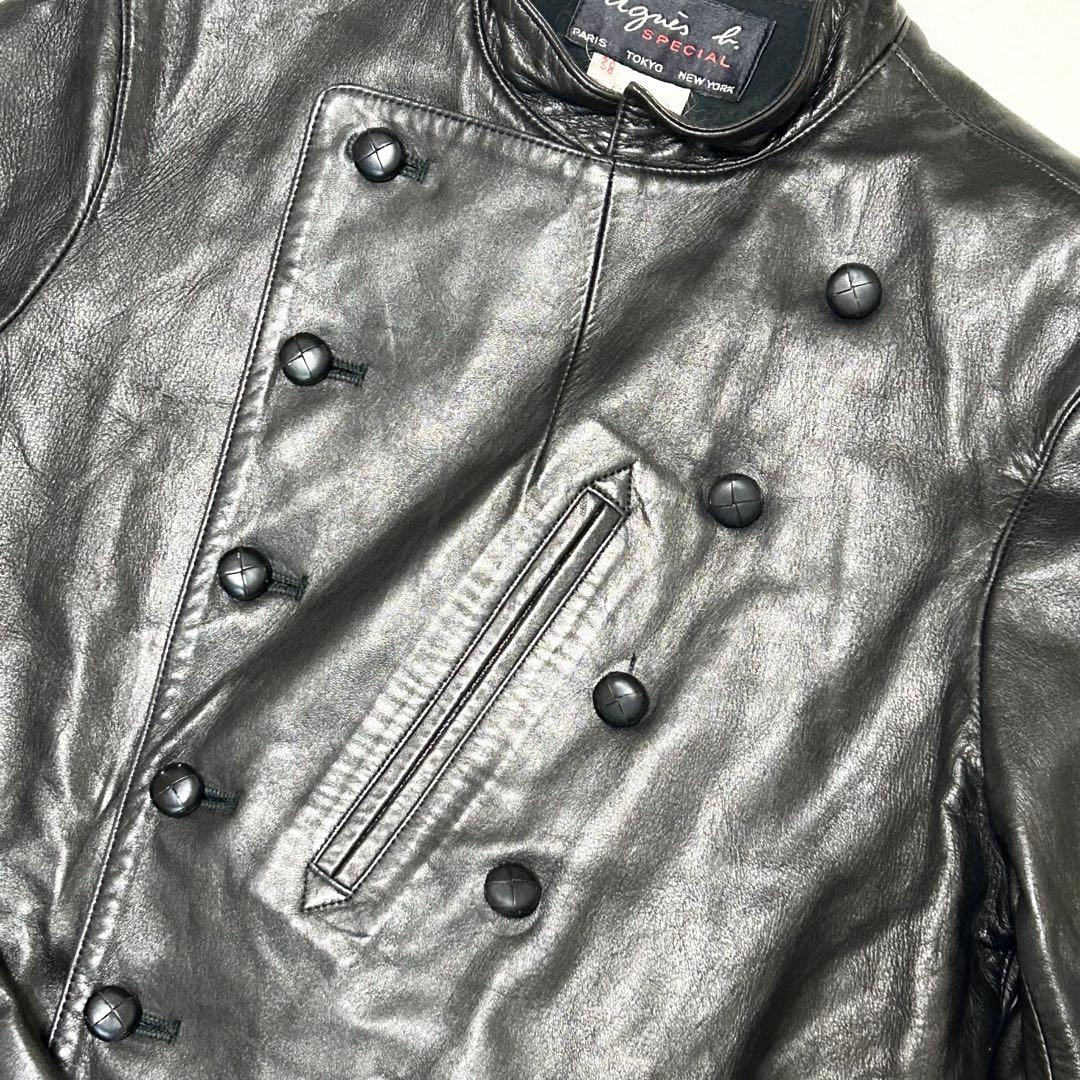 【希少】美品　agnes b. アニエスベー ナポレオン ラム レザージャケット