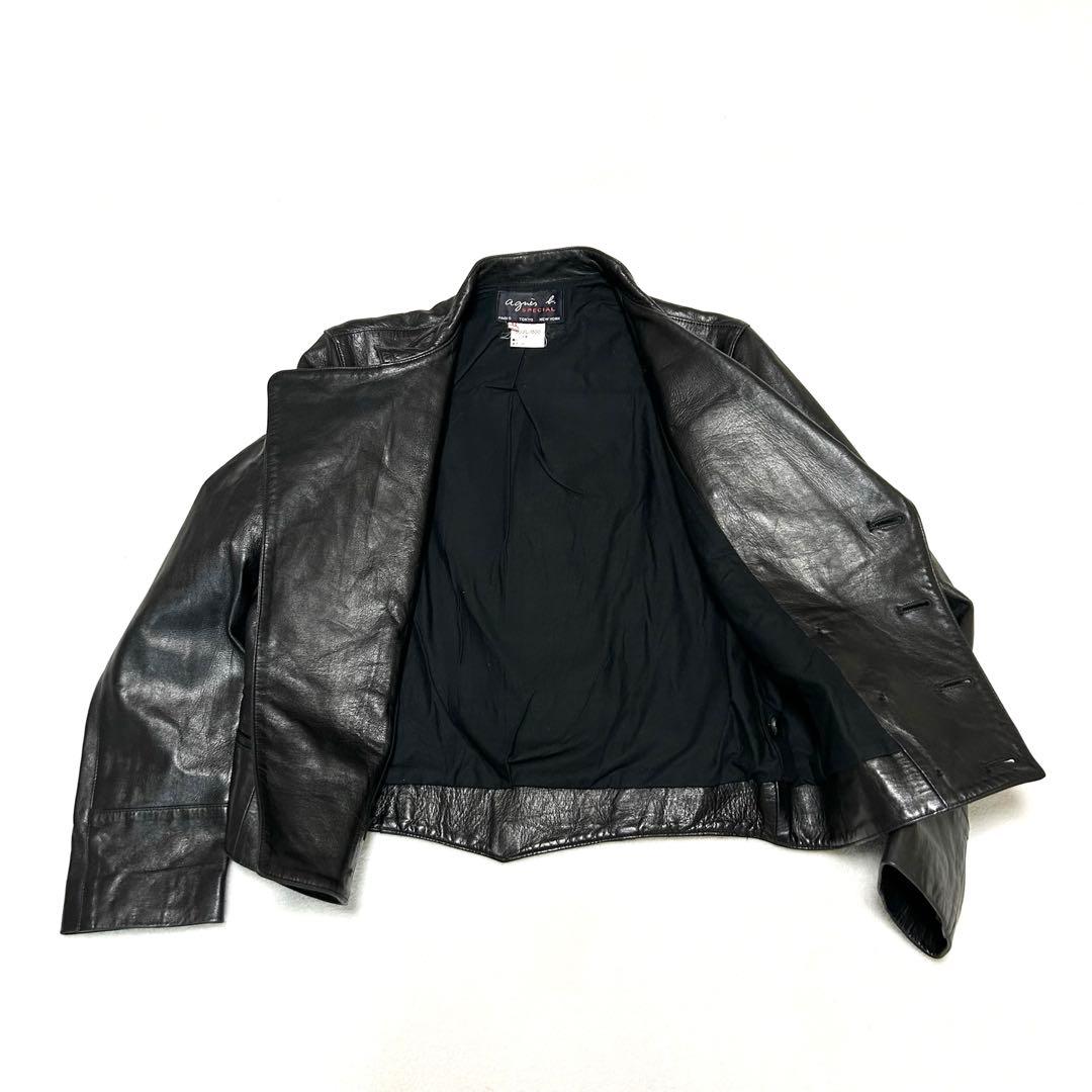 【希少】美品　agnes b. アニエスベー ナポレオン ラム レザージャケット