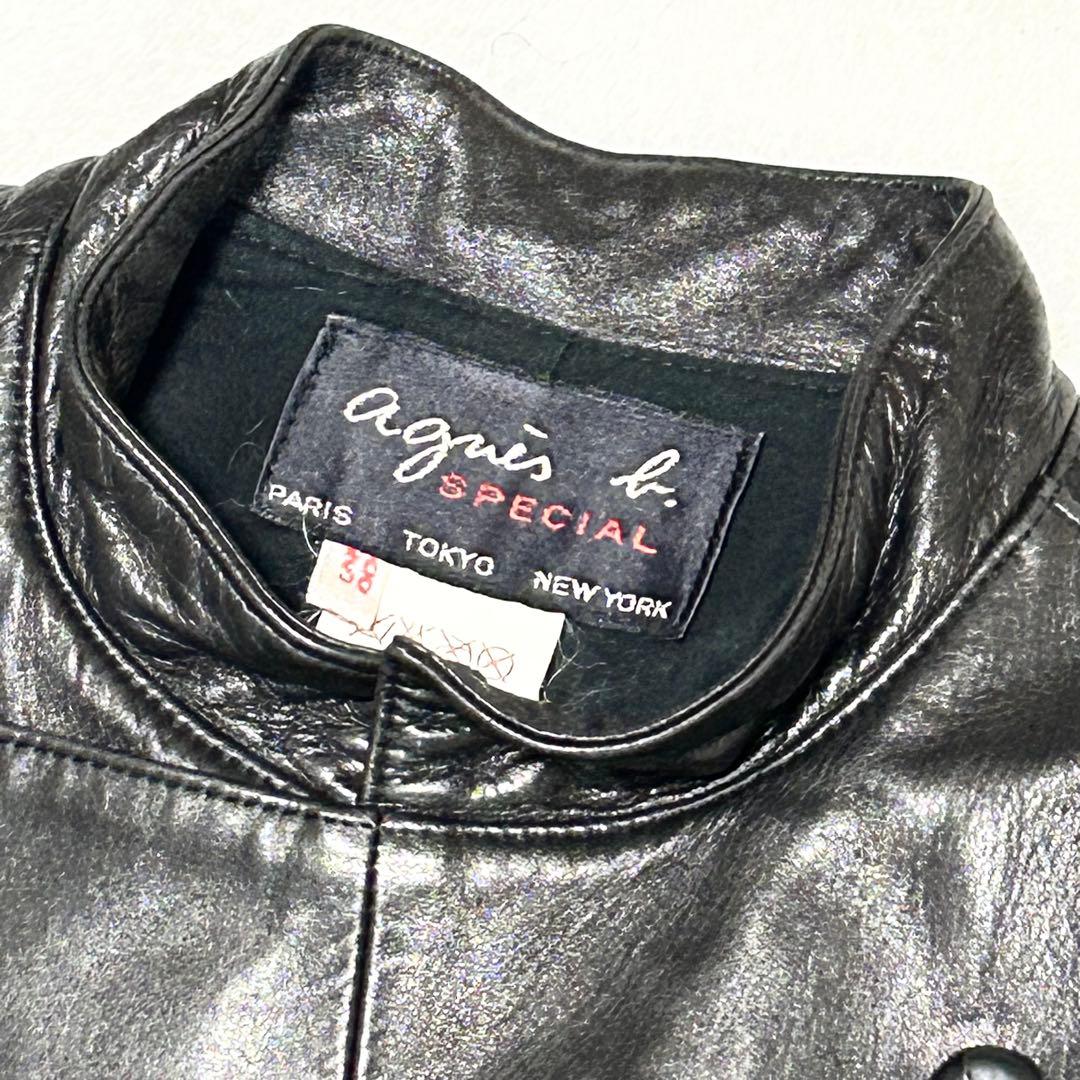 【希少】美品　agnes b. アニエスベー ナポレオン ラム レザージャケット