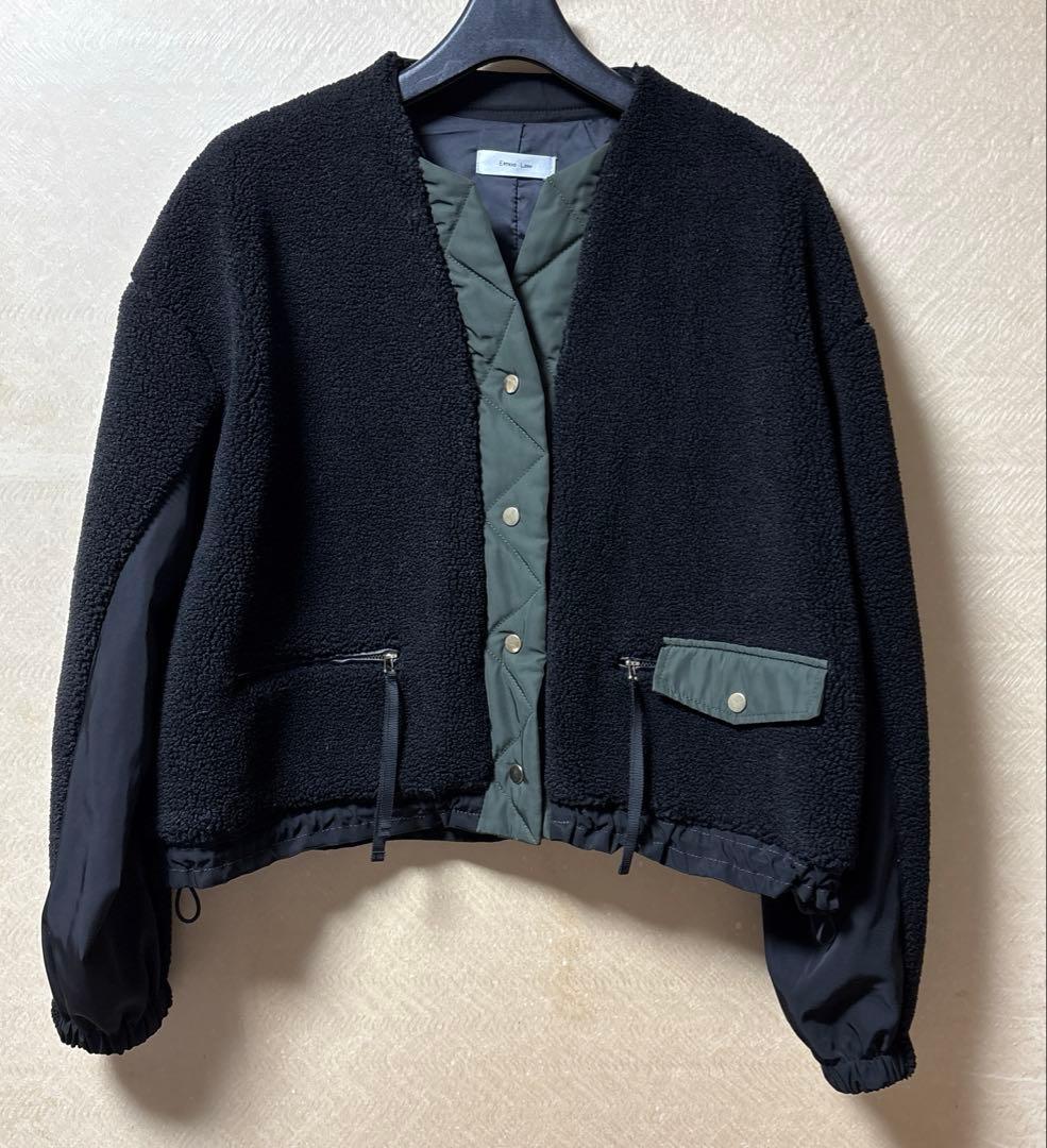 Eimee Lawバックフリルショートボアブルゾン 黒