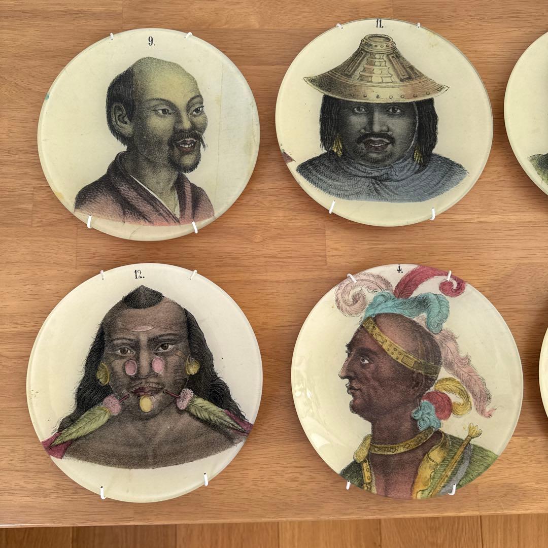 【JOHN DERIAN】ジョンデリアン　人物肖像画 陶器皿 9枚セット