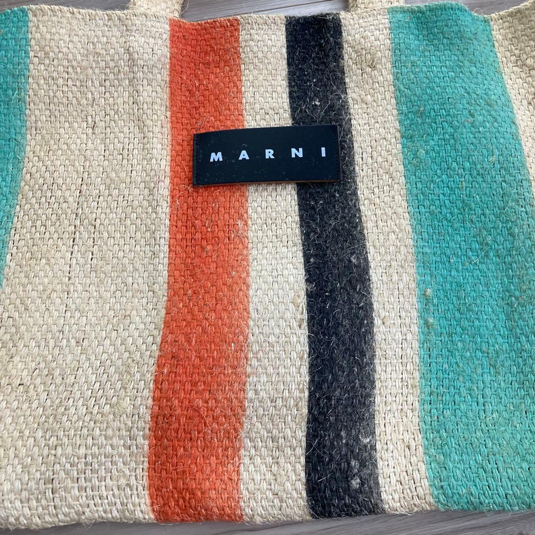 美品　MARNI✨フラワーカフェ カナパ トート　麻