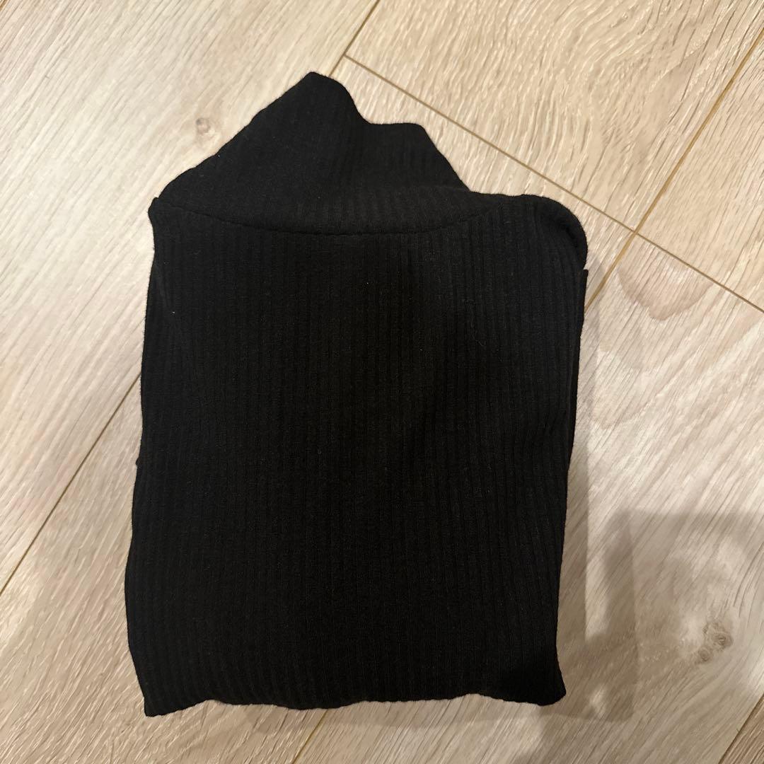 【試着のみ】turtle rib argan hug tee 黒タートル