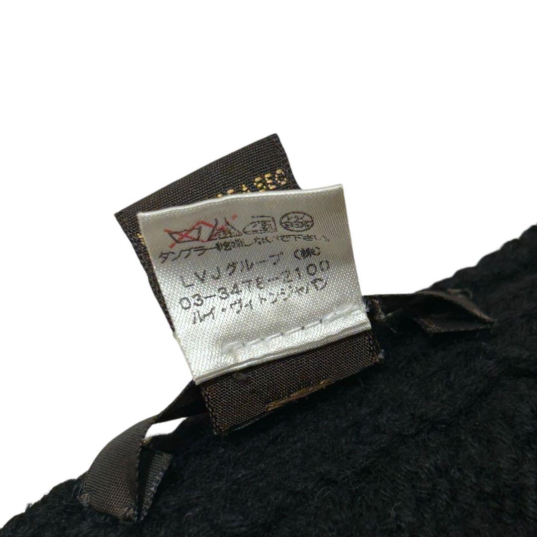 LOUIS VUITTON マフラー　ダミエ　パッチワーク　ブラック