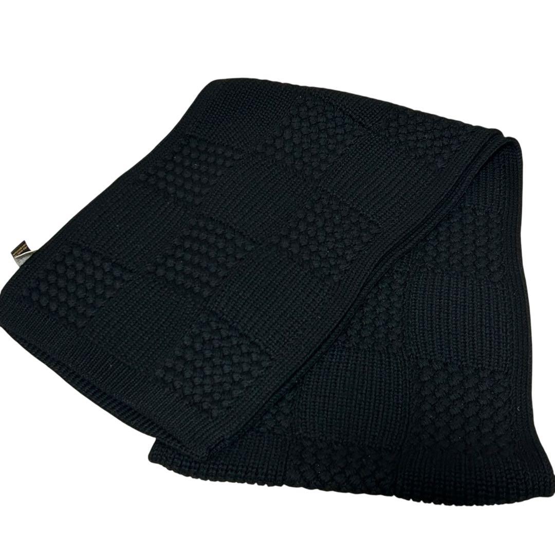 LOUIS VUITTON マフラー　ダミエ　パッチワーク　ブラック