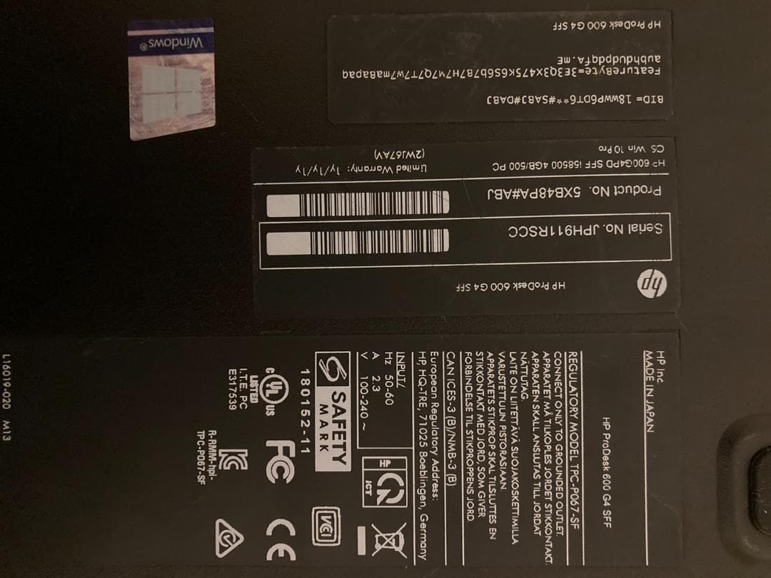 デスクトップPC　i5-8500/SSD 256GB/メモリ32GB