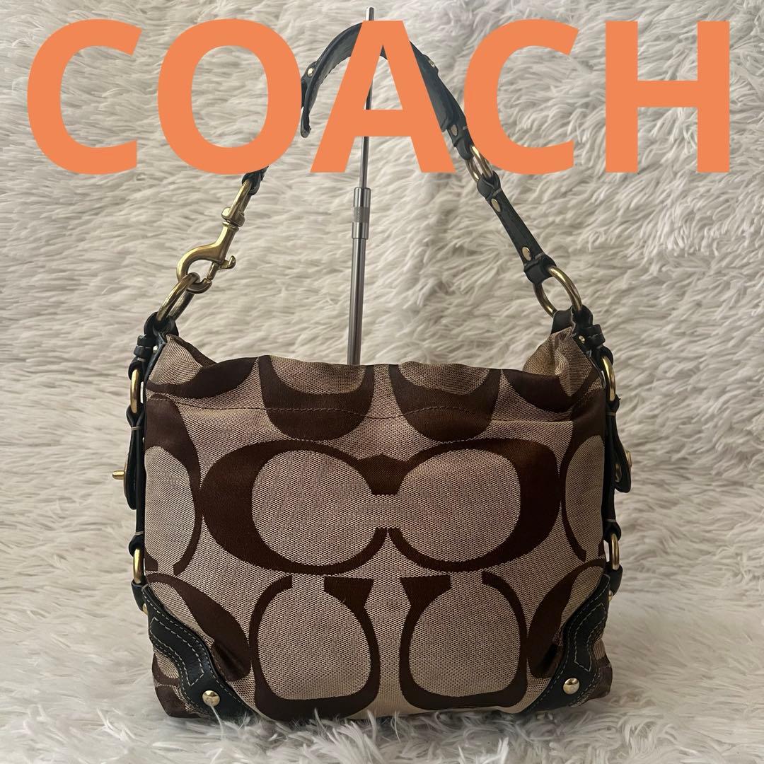 【超希少】COACH コーチ シグネチャー ターンロック ワンショルダーバッグ