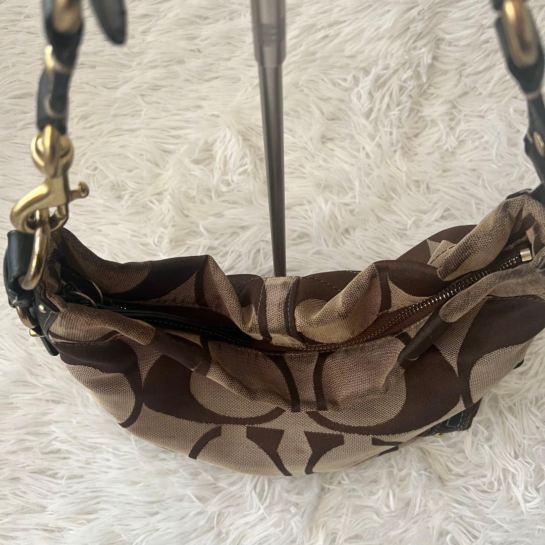 【超希少】COACH コーチ シグネチャー ターンロック ワンショルダーバッグ