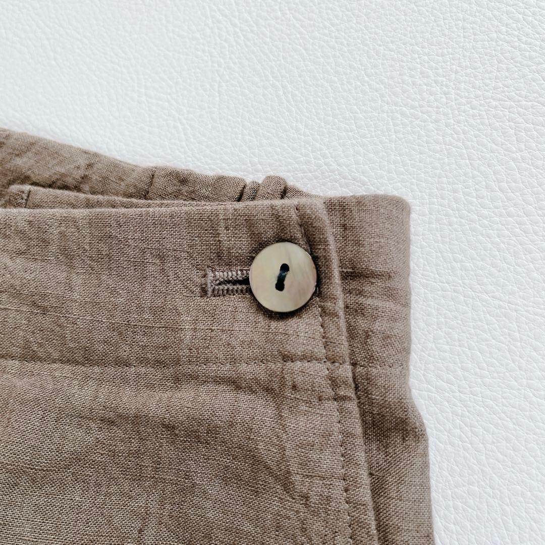 美品✨リネン100% ヨーガンレール ワイドパンツ M カーキ