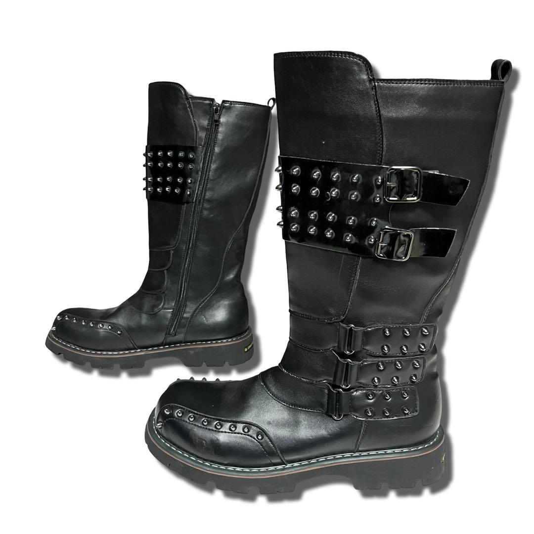 靴 00s archive long boots studs Y2K