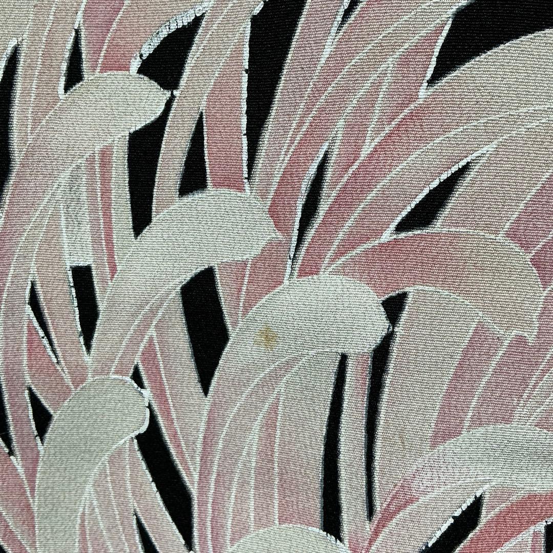 b320 正絹　黒留袖　比翼付　五つ紋　乱菊　着物