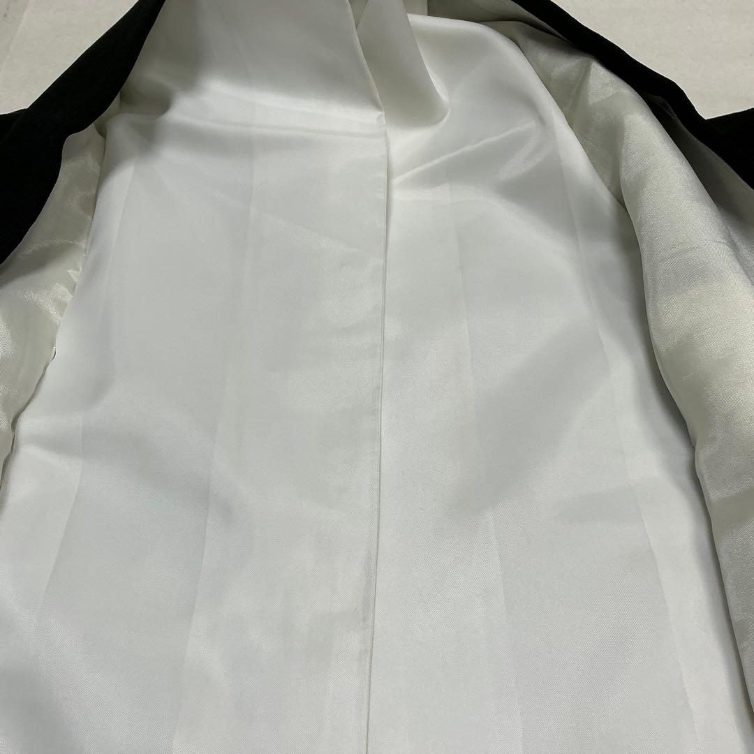 b320 正絹　黒留袖　比翼付　五つ紋　乱菊　着物