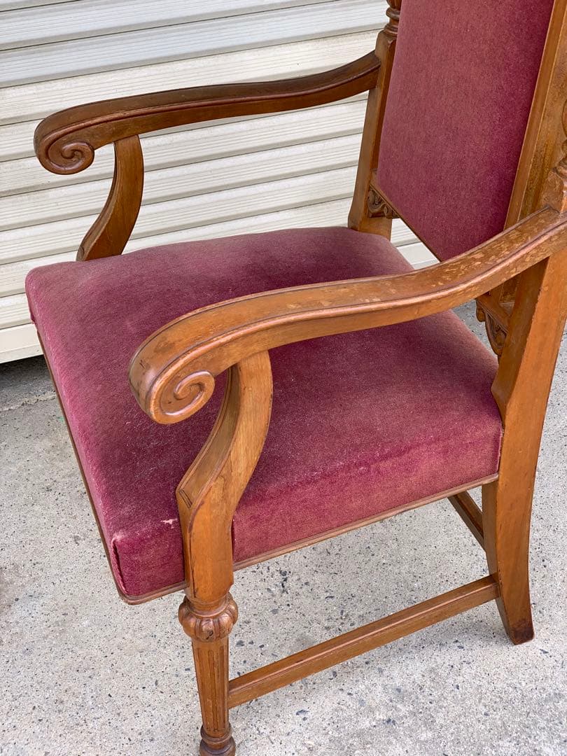 英国　アンティーク　アームチェア　キング　椅子