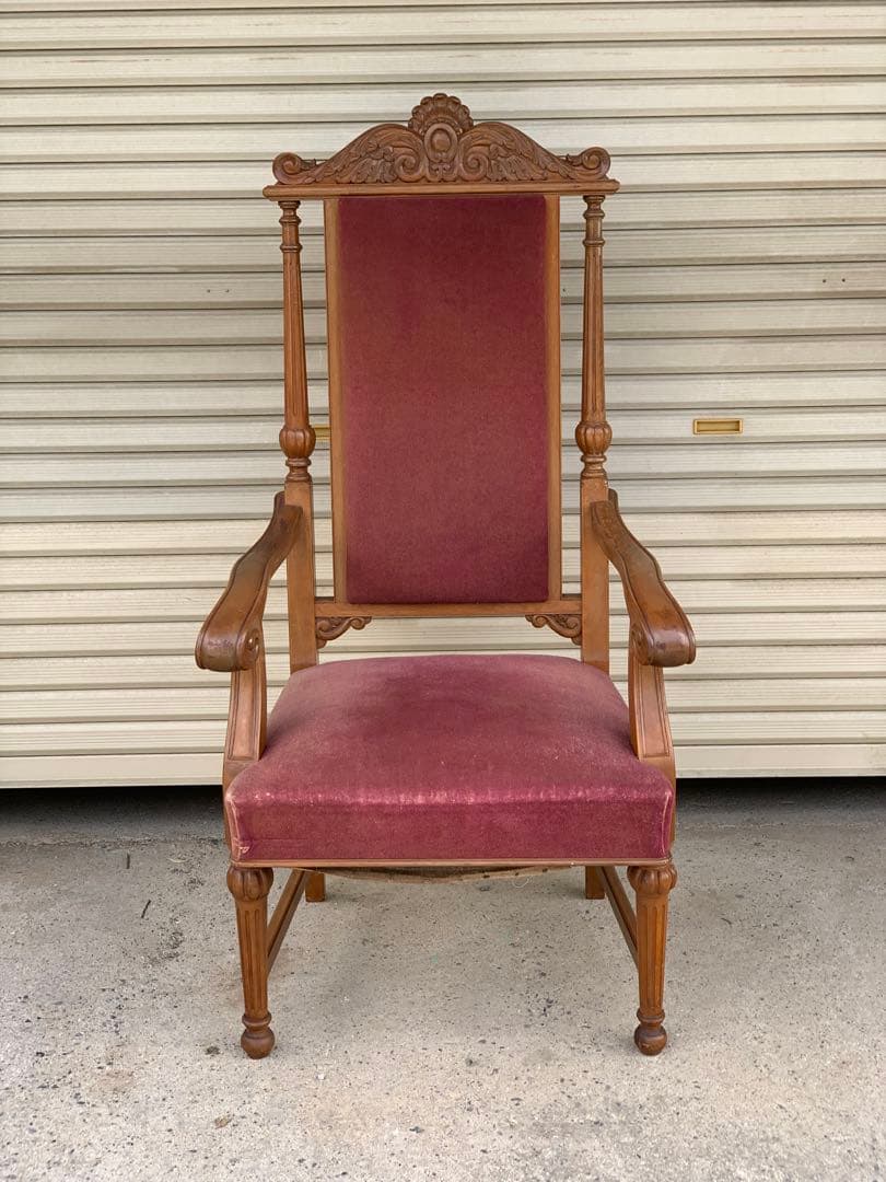 英国　アンティーク　アームチェア　キング　椅子