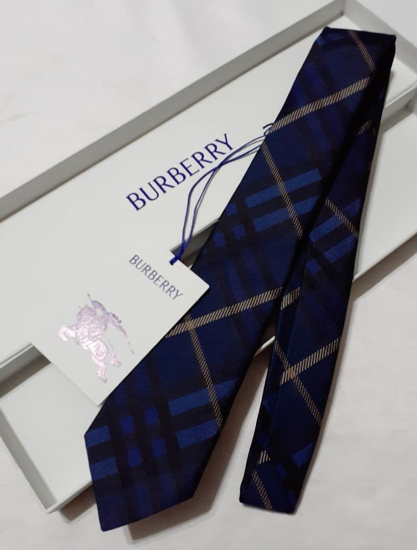 未使用 BURBERRY バーバリー ネクタイ ナロータイ チェック柄