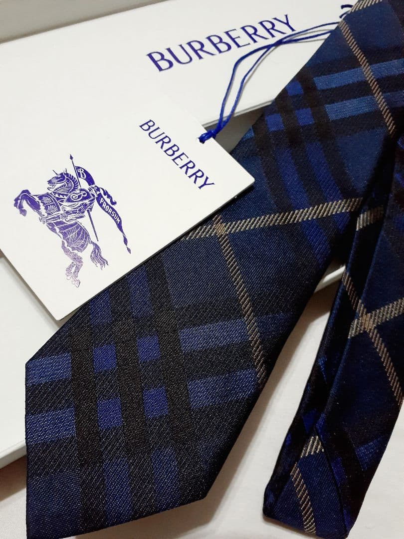 未使用 BURBERRY バーバリー ネクタイ ナロータイ チェック柄