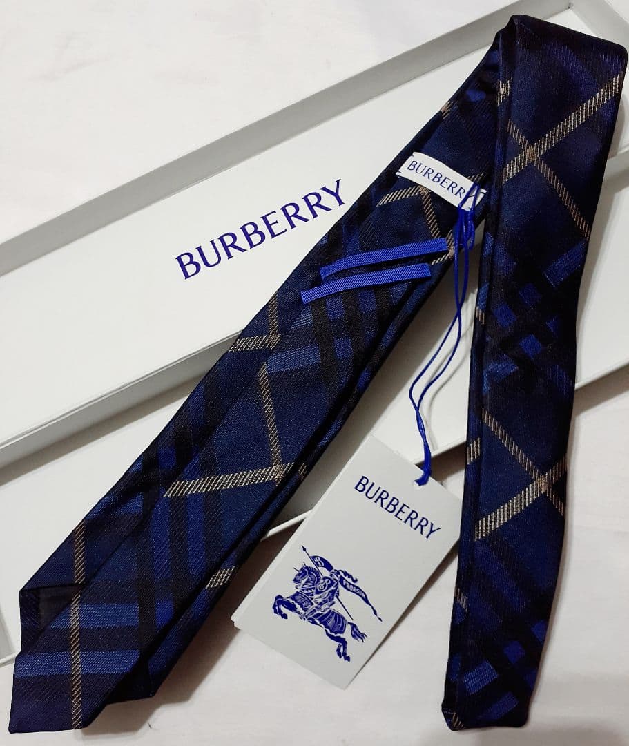 未使用 BURBERRY バーバリー ネクタイ ナロータイ チェック柄