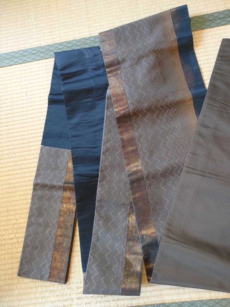 焼箔 正絹六通袋帯